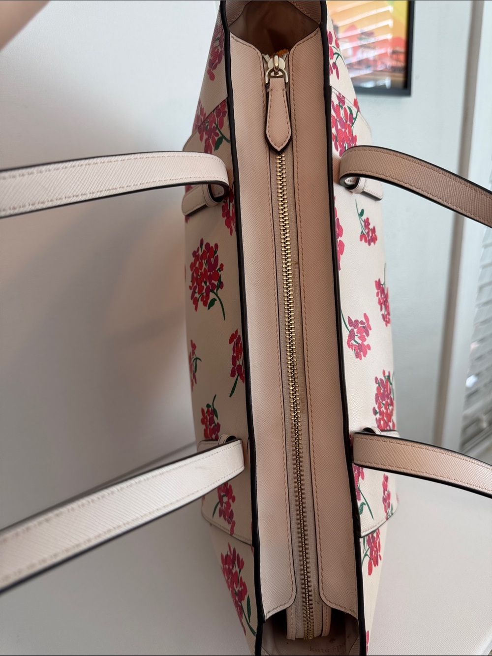 Kate Spade Becca Floral Tote in Fresh Peach Multi - Picture 8 of 10
